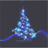 Weihnachtsbaum SlipperyJoe strahlt blau s Aufkleber (Vorderseite)