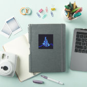 Weihnachtsbaum SlipperyJoe strahlt blau s Aufkleber (iPad Hülle)