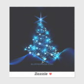 Weihnachtsbaum SlipperyJoe strahlt blau s Aufkleber (Blatt)