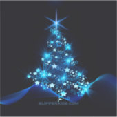 Weihnachtsbaum SlipperyJoe strahlt blau s Aufkleber (Vorderseite)