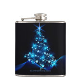 Weihnachtsbaum SlipperyJoe strahlt blau s Flachmann (Vorderseite)