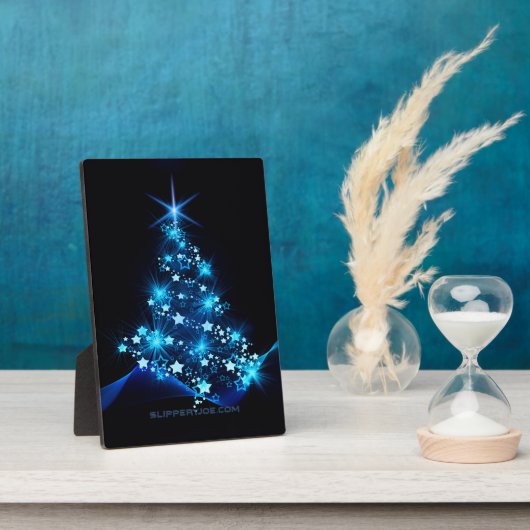 Weihnachtsbaum SlipperyJoe strahlt blau s Fotoplatte (Seite)