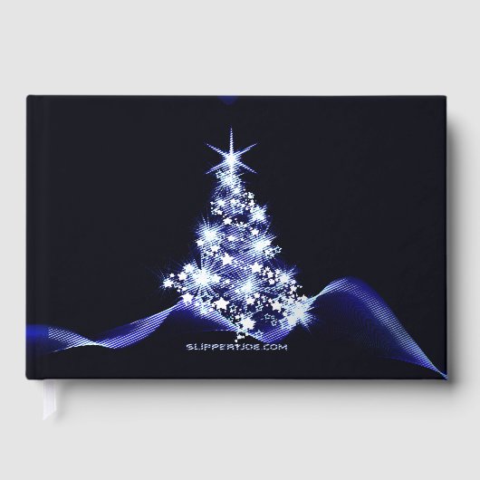 Weihnachtsbaum SlipperyJoe strahlt blau s Gästebuch (Vorderseite)