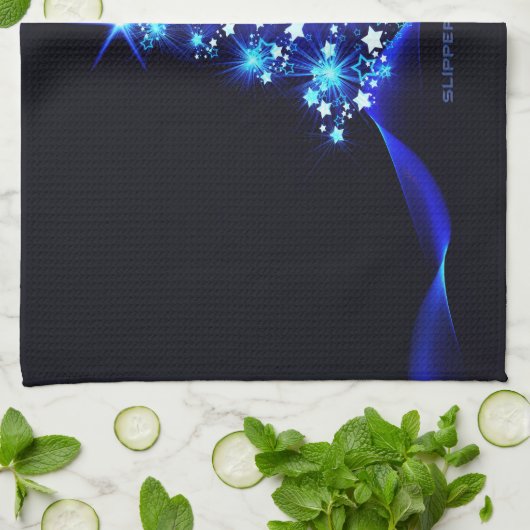 Weihnachtsbaum SlipperyJoe strahlt blau s Geschirrtuch (Gefaltet)