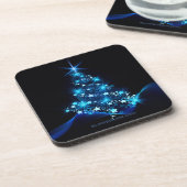 Weihnachtsbaum SlipperyJoe strahlt blau s Getränkeuntersetzer (Linke Seite)