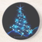 Weihnachtsbaum SlipperyJoe strahlt blau s Getränkeuntersetzer (Vorne)