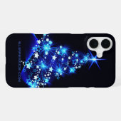 Weihnachtsbaum SlipperyJoe strahlt blau s iPhone Hülle (Rückseite (Horizontal))