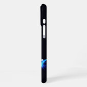 Weihnachtsbaum SlipperyJoe strahlt blau s iPhone Hülle (Linke Seite)