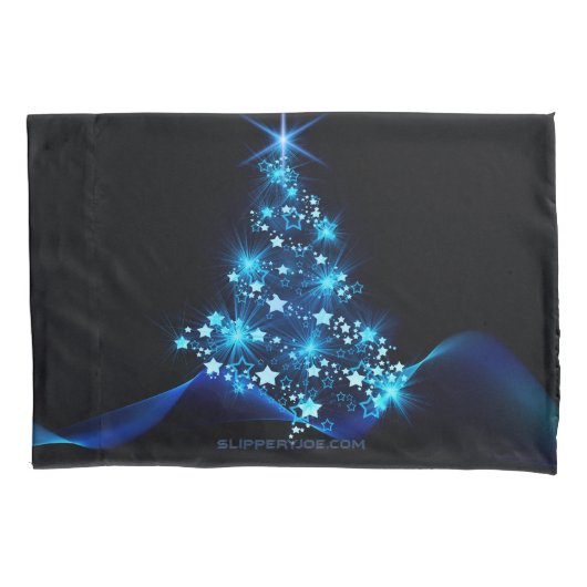 Weihnachtsbaum SlipperyJoe strahlt blau s Kissenbezug (Vorderseite)