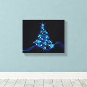 Weihnachtsbaum SlipperyJoe strahlt blau s Leinwanddruck (Insitu (Holzboden))