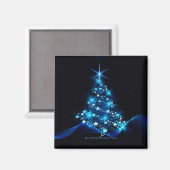 Weihnachtsbaum SlipperyJoe strahlt blau s Magnet (Vorderseite/Rückseite)