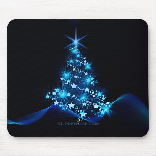 Weihnachtsbaum SlipperyJoe strahlt blau s Mousepad (Vorne)