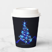 Weihnachtsbaum SlipperyJoe strahlt blau s Pappbecher (Vorderseite)