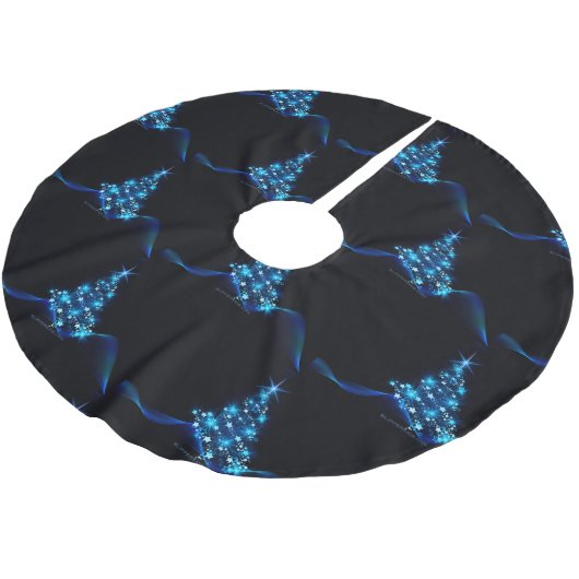 Weihnachtsbaum SlipperyJoe strahlt blau s Polyester Weihnachtsbaumdecke (Schrägansicht)