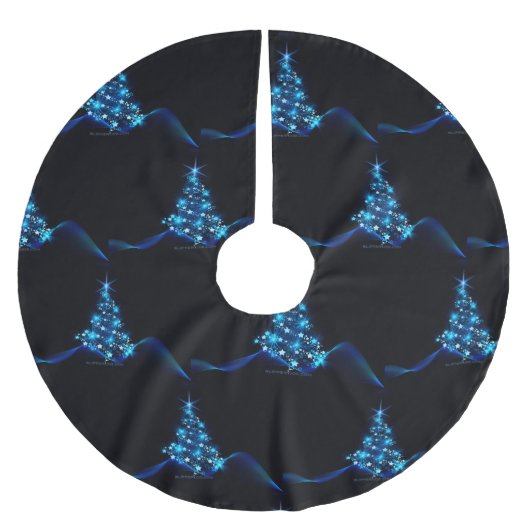 Weihnachtsbaum SlipperyJoe strahlt blau s Polyester Weihnachtsbaumdecke (Vorderseite)