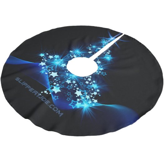Weihnachtsbaum SlipperyJoe strahlt blau s Polyester Weihnachtsbaumdecke (Schrägansicht)