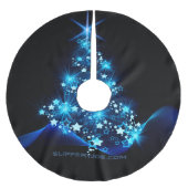 Weihnachtsbaum SlipperyJoe strahlt blau s Polyester Weihnachtsbaumdecke (Vorderseite)