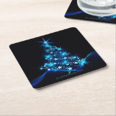 Weihnachtsbaum SlipperyJoe strahlt blau s Rechteckiger Pappuntersetzer (angewinkelt)