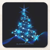 Weihnachtsbaum SlipperyJoe strahlt blau s Rechteckiger Pappuntersetzer (Vorderseite)