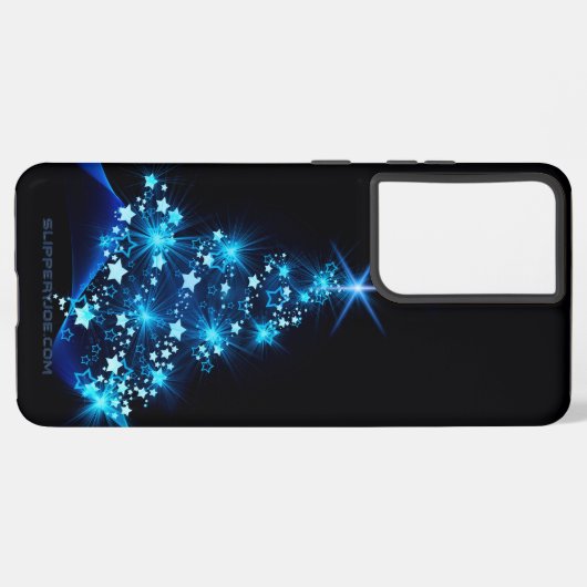 Weihnachtsbaum SlipperyJoe strahlt blau s Samsung Galaxy Hülle (Rückseite (Horizontal))