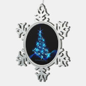 Weihnachtsbaum SlipperyJoe strahlt blau s Schneeflocken Zinn-Ornament (Rechts)