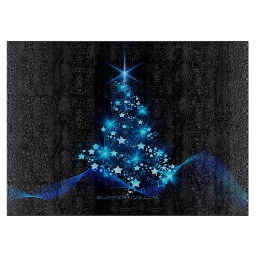 Weihnachtsbaum SlipperyJoe strahlt blau s Schneidebrett (Vorderseite)