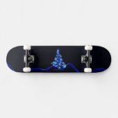 Weihnachtsbaum SlipperyJoe strahlt blau s Skateboard (Horizontal)