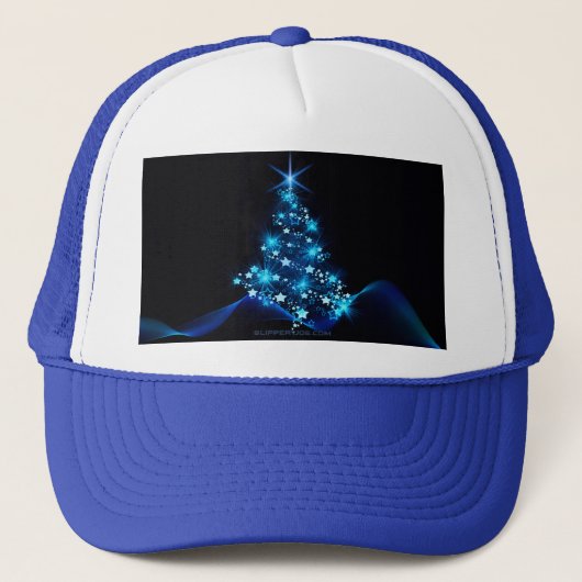 Weihnachtsbaum SlipperyJoe strahlt blau s Truckerkappe (Vorderseite)