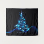 Weihnachtsbaum SlipperyJoe strahlt blau s Wandteppich (Vorderseite (Horizontal))