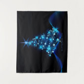 Weihnachtsbaum SlipperyJoe strahlt blau s Wandteppich (Vorderseite)
