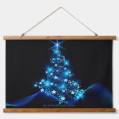 Weihnachtsbaum SlipperyJoe strahlt blau s Wandteppich Mit Holzrahmen (Vorne)