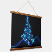 Weihnachtsbaum SlipperyJoe strahlt blau s Wandteppich Mit Holzrahmen (Gewinkelt)