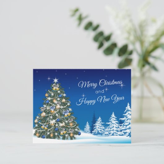 Weihnachtsbaum Snow Frohe Weihnachtsgeschäft Postkarte (Stehend Vorderseite)