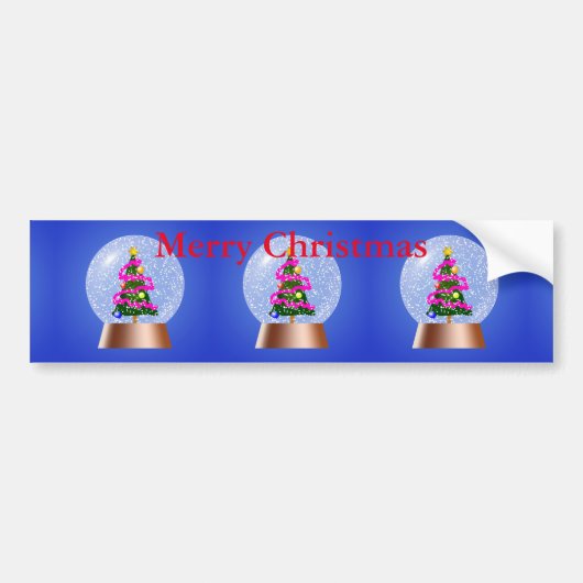 Weihnachtsbaum Snow Globe Autoaufkleber (Vorne)