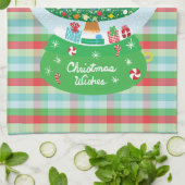 Weihnachtsbaum Snow Globe Design Geschirrtuch (Gefaltet)