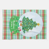 Weihnachtsbaum Snow Globe Design Geschirrtuch (Horizontal)