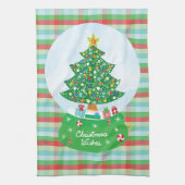 Weihnachtsbaum Snow Globe Design Geschirrtuch (Vertikal)