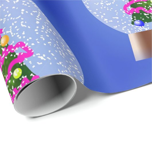 Weihnachtsbaum Snow Globe Geschenkpapier (Rolleneckpunkt)
