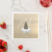 Weihnachtsbaum Snow Globe Gold Joliday Paper Serviette (Beispiel)