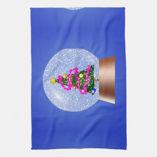Weihnachtsbaum Snow Globe Handtuch (Vertikal)