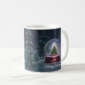 Weihnachtsbaum Snow Globe Kaffeetasse (VorderseiteRechts)
