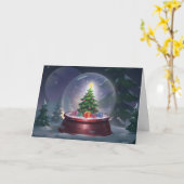 Weihnachtsbaum Snow Globe Karte (Gelbe Blume)