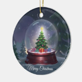 Weihnachtsbaum Snow Globe Keramik Ornament (Links)