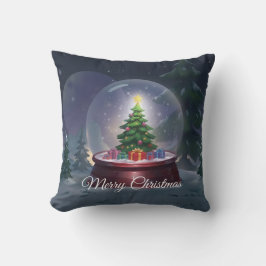 Weihnachtsbaum Snow Globe Kissen
