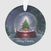 Weihnachtsbaum Snow Globe Ornament (Vorderseite)