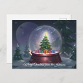 Weihnachtsbaum Snow Globe Postkarte (Vorne/Hinten)
