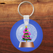 Weihnachtsbaum Snow Globe Schlüsselanhänger (Vorderseite)