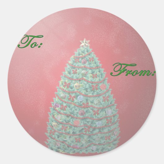 Weihnachtsbaum Snow Globe Tag Sticker (Vorderseite)