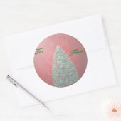 Weihnachtsbaum Snow Globe Tag Sticker (Umschlag)