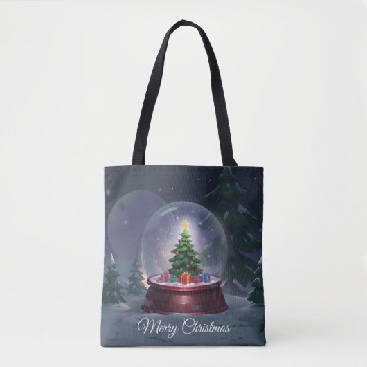 Weihnachtsbaum Snow Globe Tasche (Vorderseite)